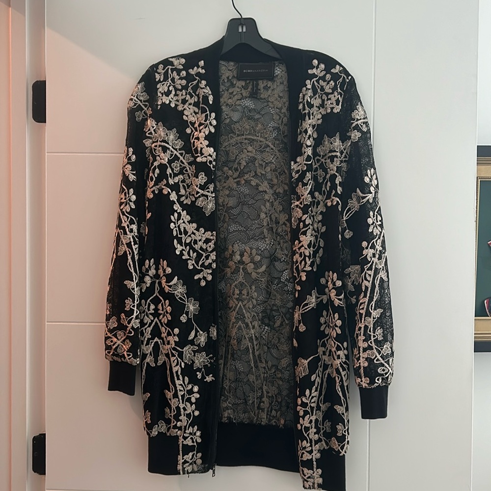 Bcbg cardigan with a zipper size xxs